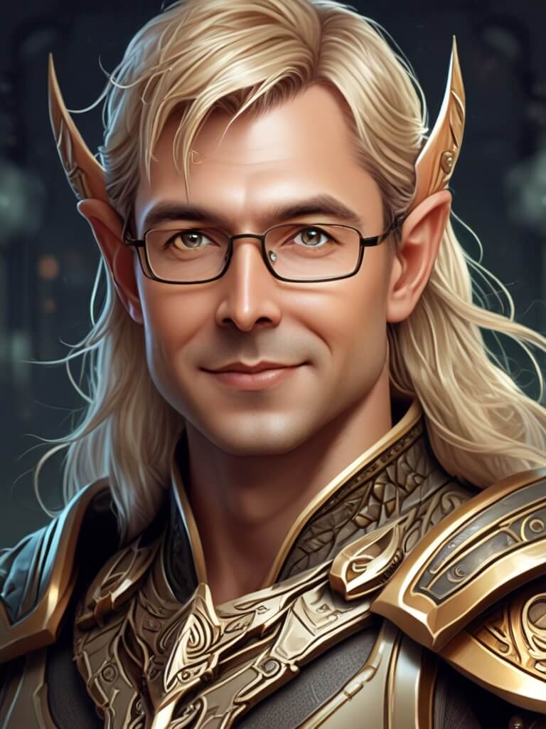 AI Headshot: Closeup portrait of {prompt} as an elf with long blond hair, fantasy concept art, intricate details, detailed armor, majestic background, art by wlop, Greg Rutkowski, digital painting, smooth lighting, looking towards the viewer